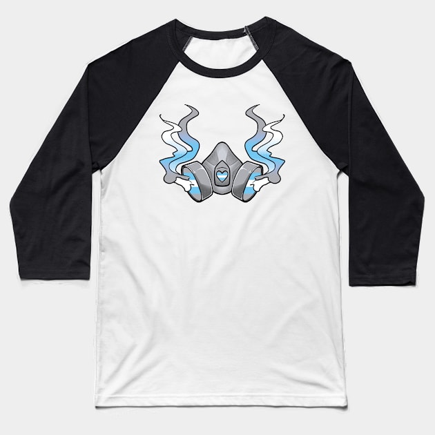 Demiboy Gas Mask Baseball T-Shirt by Storefront Soup